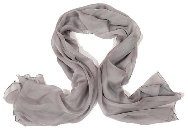 Scarf 100% Silk Paj unicolour grey